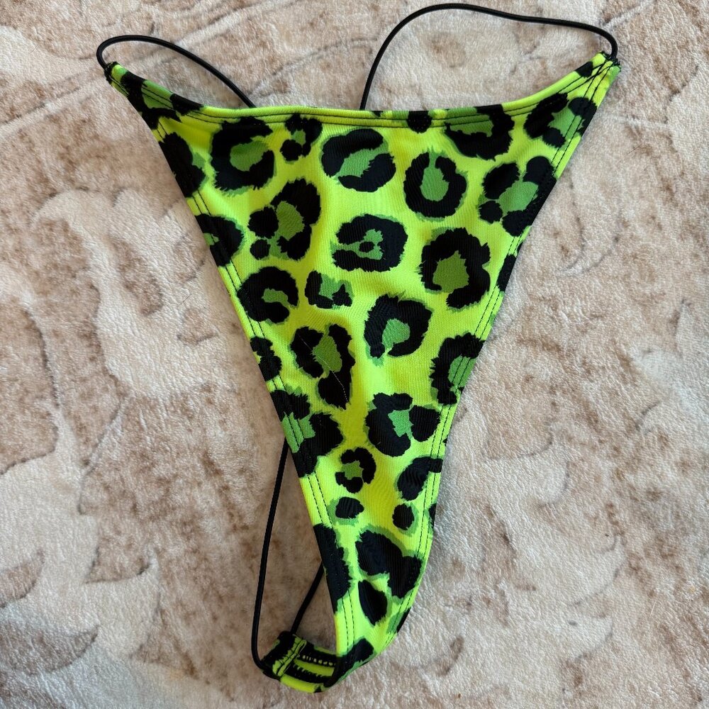Leopard Adjustable G String Bikini Bottom